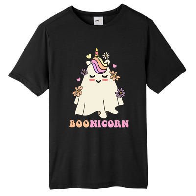 Floral Ghost Unicorn Boonicorn Rainbow Hair Groovy Halloween Gift Tall Fusion ChromaSoft Performance T-Shirt