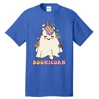 Floral Ghost Unicorn Boonicorn Rainbow Hair Groovy Halloween Gift Tall T-Shirt