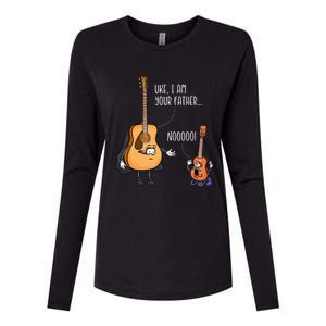 Funny Guitar Ukelele Uke I Am Your Father Musician Music Womens Cotton Relaxed Long Sleeve T-Shirt