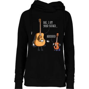 Funny Guitar Ukelele Uke I Am Your Father Musician Music Womens Funnel Neck Pullover Hood