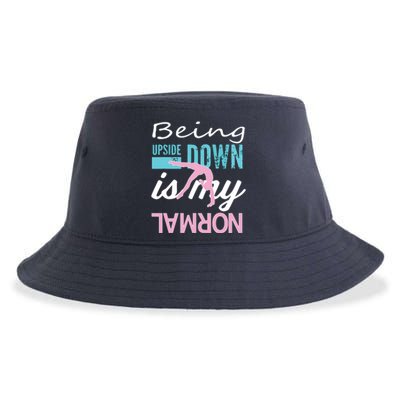 Funny Girl Upside Down Is My Normal Gymnastics Gift Sustainable Bucket Hat