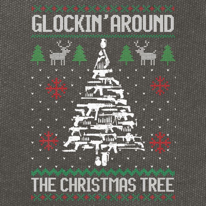 Funny Guns Ugly Christmas Sweaters for Gun Lovers Cotton Canvas Backpack