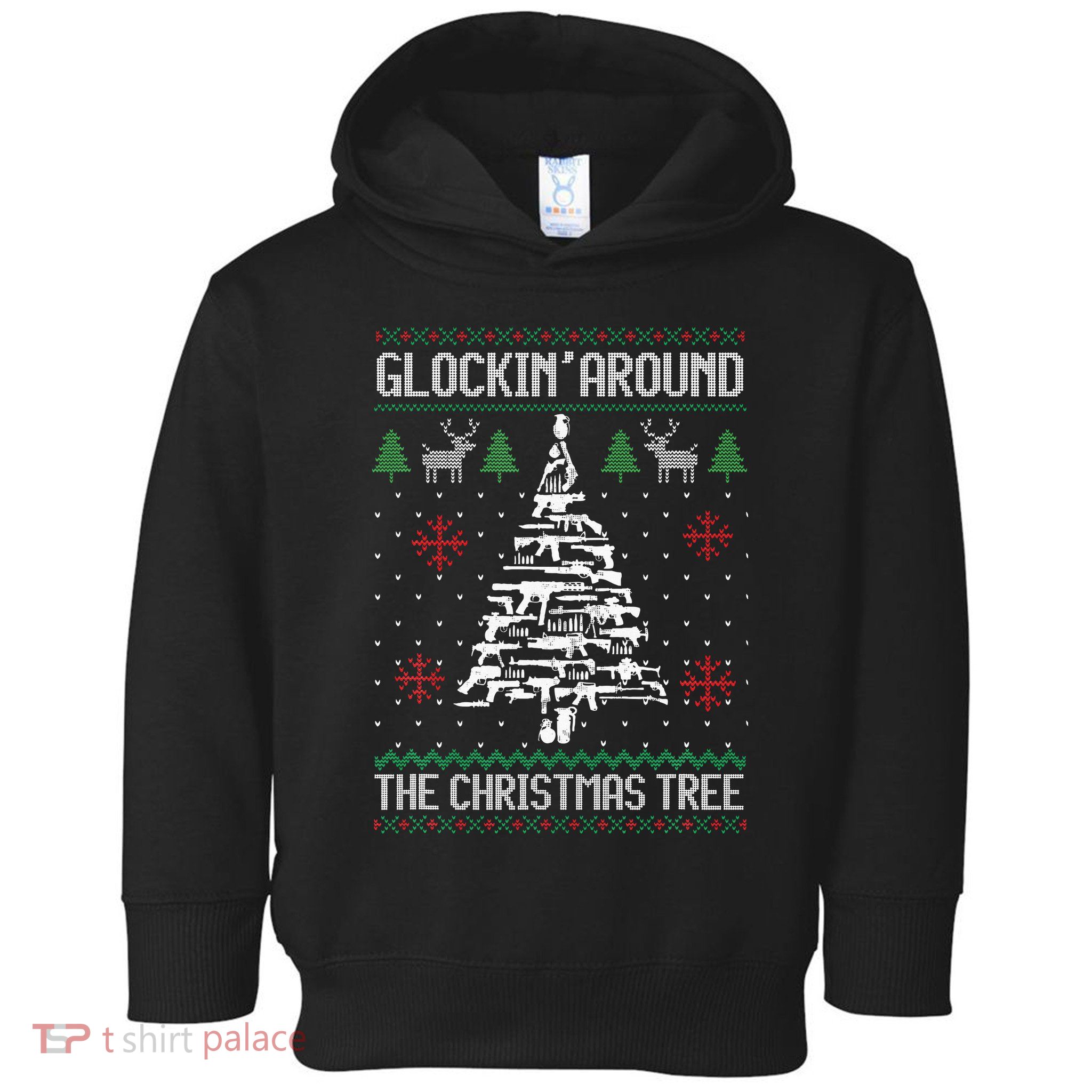 Funny Guns Ugly Christmas Sweaters For Gun Lovers Toddler Hoodie