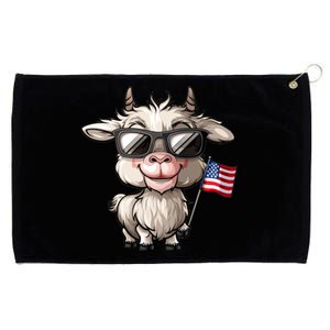 Funny Goat Usa Flag Goat Lovers 4th Of July Gift Grommeted Golf Towel