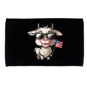 Funny Goat Usa Flag Goat Lovers 4th Of July Gift Microfiber Hand Towel