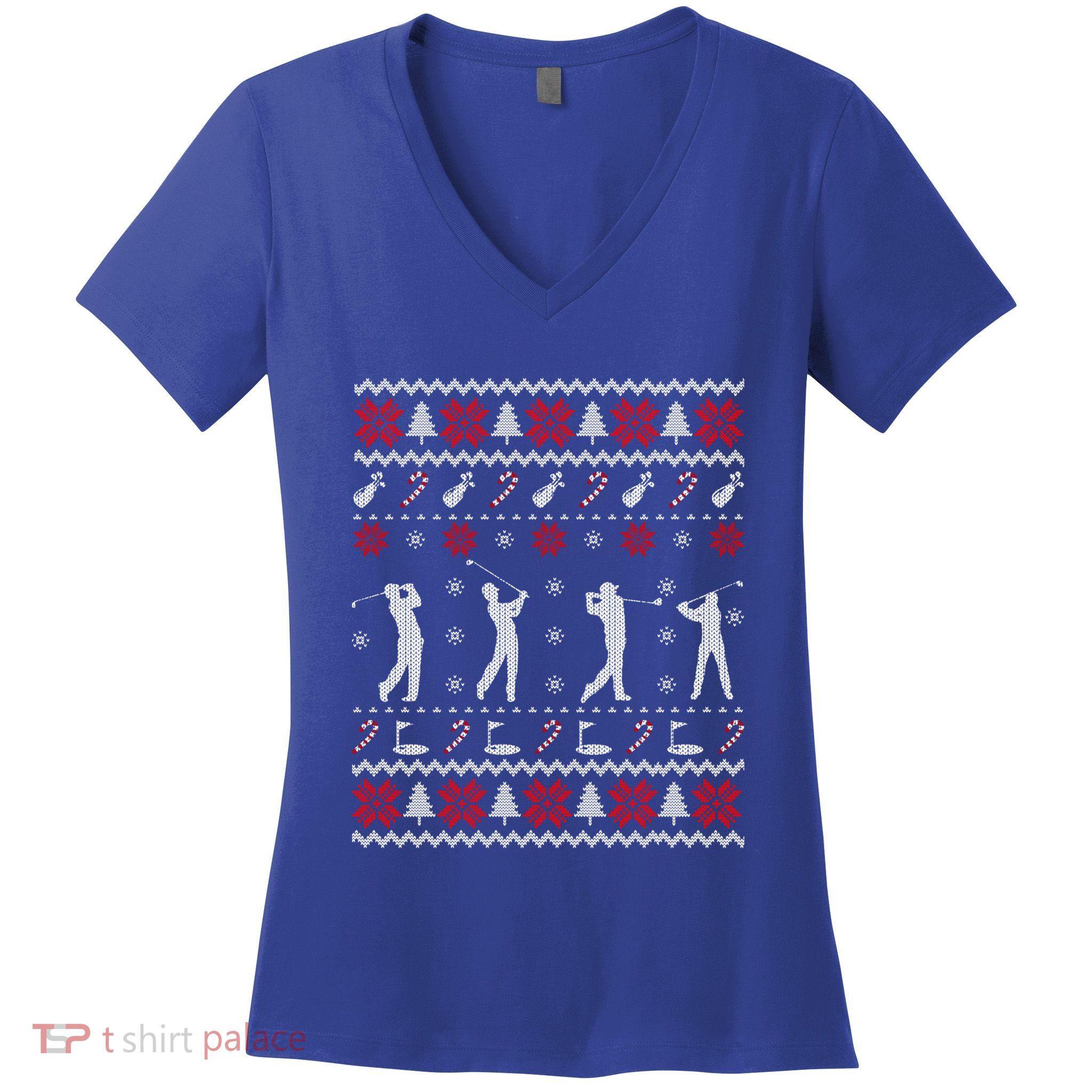 Funny Golf Ugly Christmas Gift For Golfers Gift Women's V-Neck T-Shirt