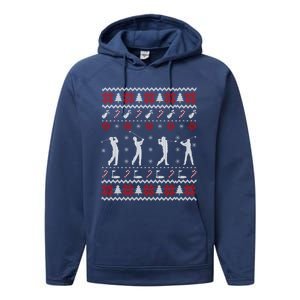 Funny Golf Ugly Christmas Gift For Golfers Gift Performance Fleece Hoodie