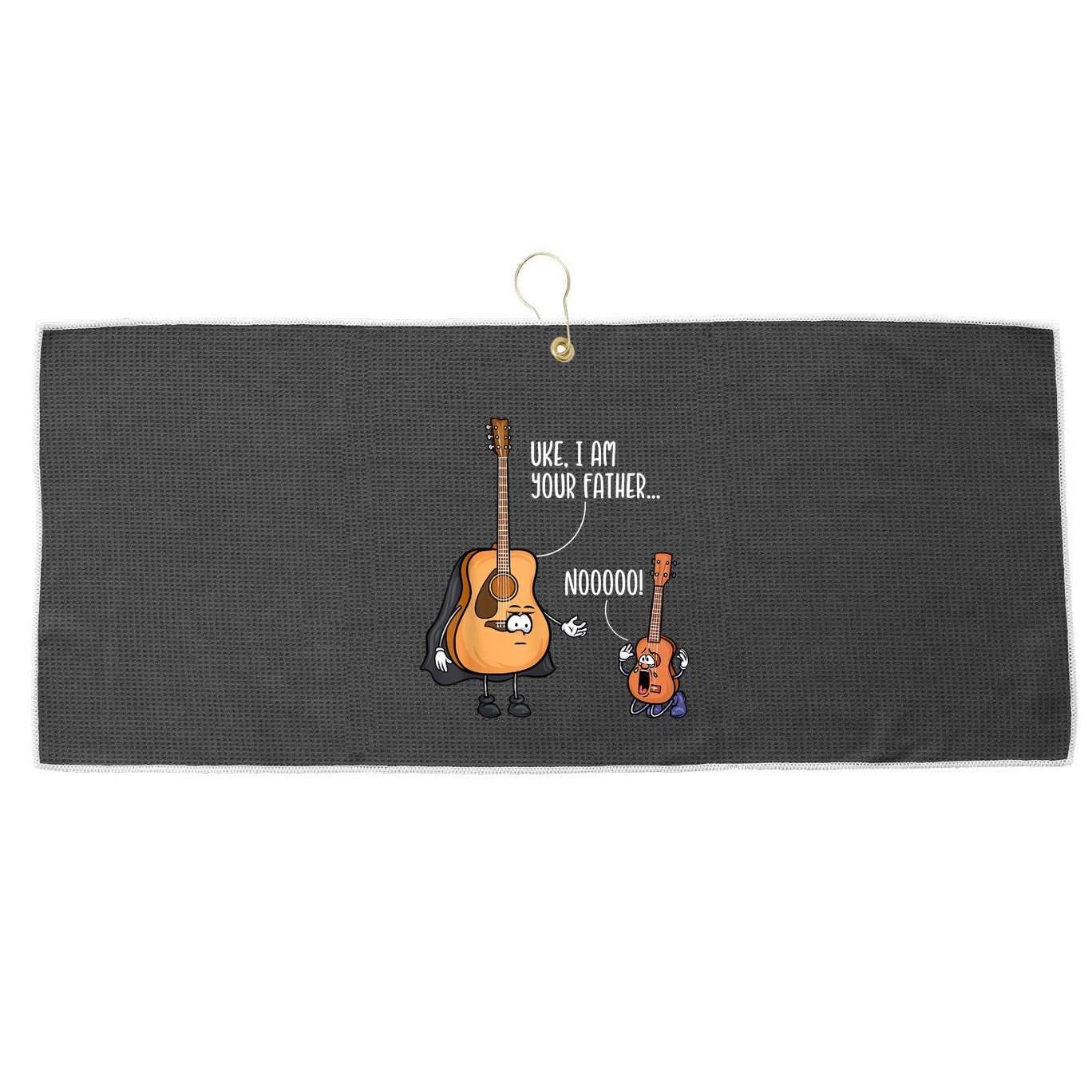 Funny Guitar , Ukelele , Uke I Am Your Father Large Microfiber Waffle Golf Towel