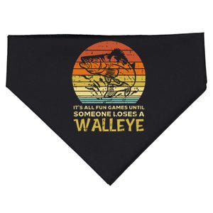 Fun Games Until Someone Loses Walleye Retro Ice Fishing Dad USA-Made Doggie Bandana