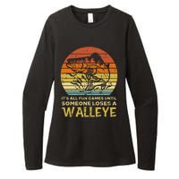 Fun Games Until Someone Loses Walleye Retro Ice Fishing Dad Womens CVC Long Sleeve Shirt