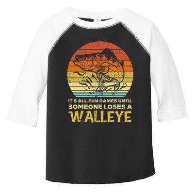 Fun Games Until Someone Loses Walleye Retro Ice Fishing Dad Toddler Fine Jersey T-Shirt