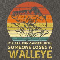 Fun Games Until Someone Loses Walleye Retro Ice Fishing Dad Cotton Canvas Backpack