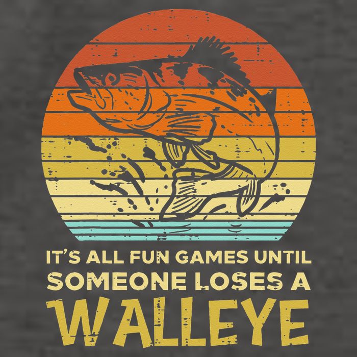 Fun Games Until Someone Loses Walleye Retro Ice Fishing Dad Vector Backpack