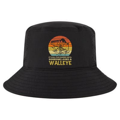 Fun Games Until Someone Loses Walleye Retro Ice Fishing Dad Cool Comfort Performance Bucket Hat