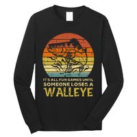 Fun Games Until Someone Loses Walleye Retro Ice Fishing Dad Long Sleeve Shirt