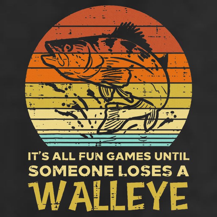 Fun Games Until Someone Loses Walleye Retro Ice Fishing Dad Golf Towel