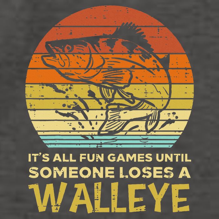 Fun Games Until Someone Loses Walleye Retro Ice Fishing Dad Vector Backpack