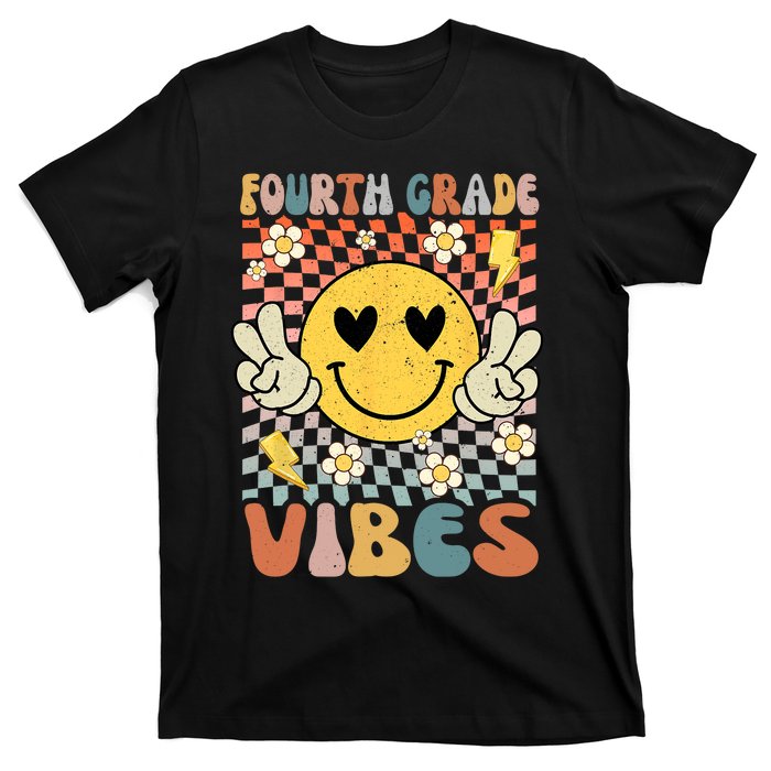 Fourth Grade Vibes 4th Grade Retro Teacher 1st Day Of School T-Shirt