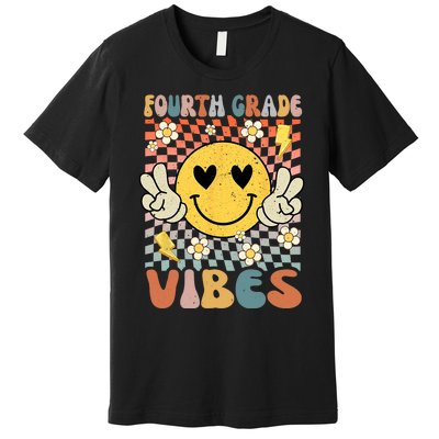 Fourth Grade Vibes 4th Grade Retro Teacher 1st Day Of School Premium T-Shirt