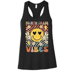 Fourth Grade Vibes 4th Grade Retro Teacher 1st Day Of School Women's Racerback Tank