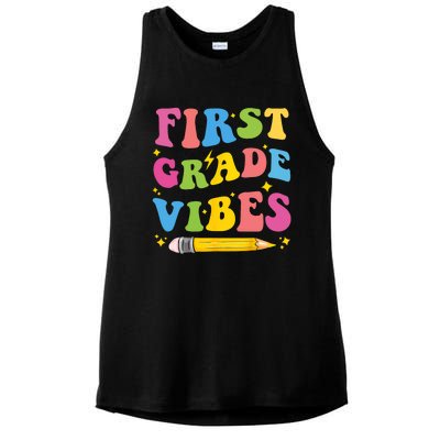 First Grade Vibes Back To School 1st Grade Ladies PosiCharge Tri-Blend Wicking Tank