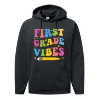 First Grade Vibes Back To School 1st Grade Performance Fleece Hoodie