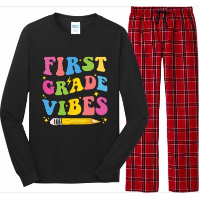 First Grade Vibes Back To School 1st Grade Long Sleeve Pajama Set