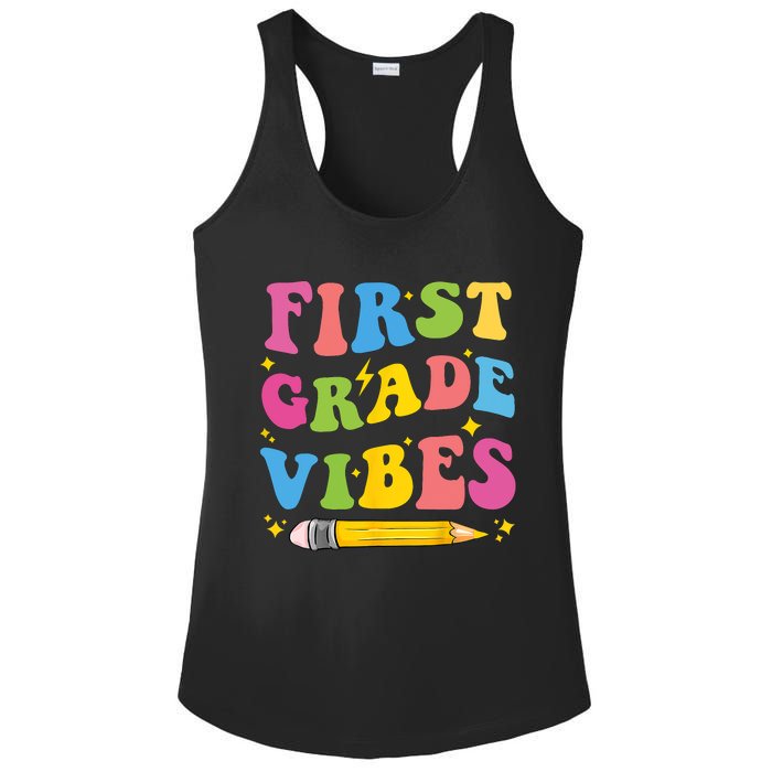 First Grade Vibes Back To School 1st Grade Ladies PosiCharge Competitor Racerback Tank