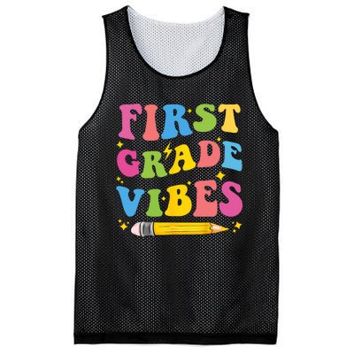 First Grade Vibes Back To School 1st Grade Mesh Reversible Basketball Jersey Tank