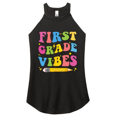 First Grade Vibes Back To School 1st Grade Women's Perfect Tri Rocker Tank