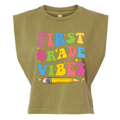 First Grade Vibes Back To School 1st Grade Garment-Dyed Women's Muscle Tee