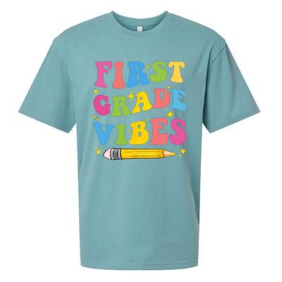 First Grade Vibes Back To School 1st Grade Sueded Cloud Jersey T-Shirt