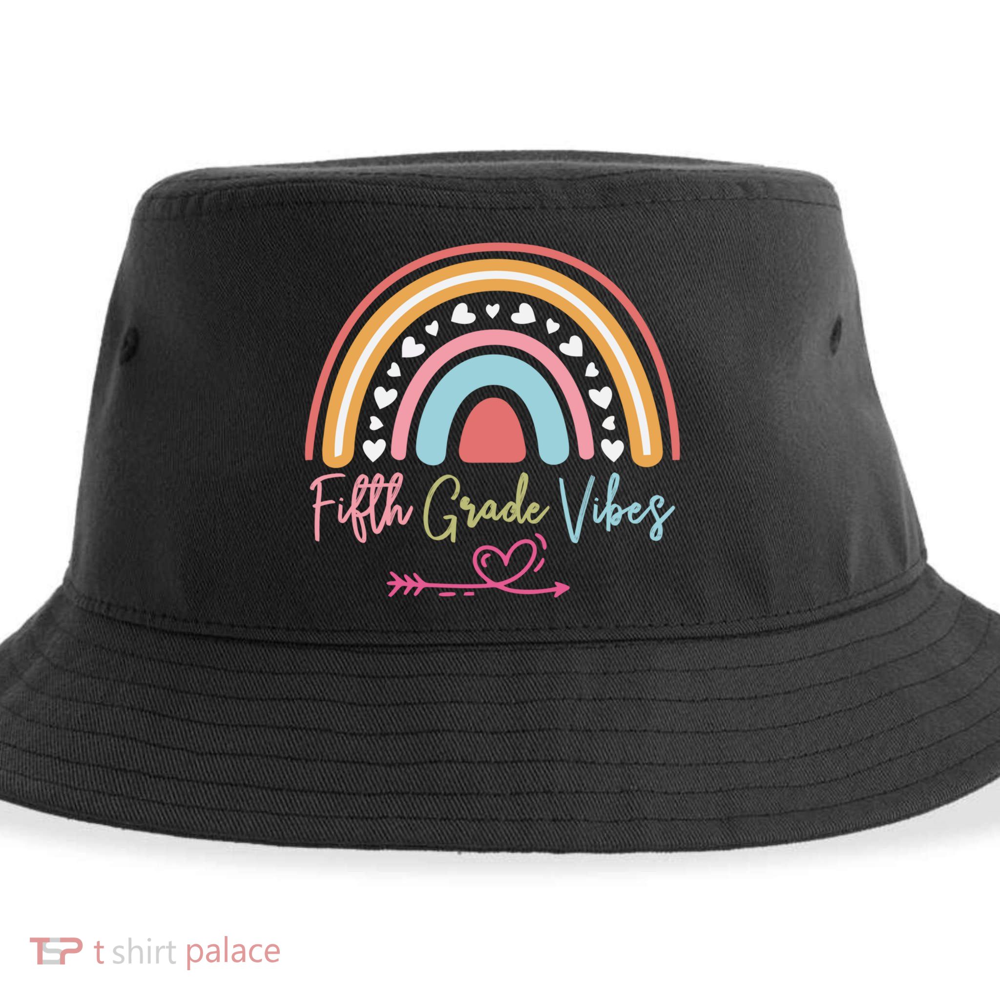 Fifth Grade Vibes Rainbow Teacher 5Th Grade Tee Meaningful Gift Sustainable Bucket Hat
