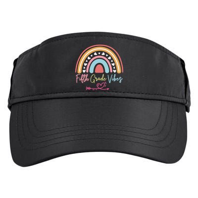 Fifth Grade Vibes Rainbow Teacher 5Th Grade Tee Meaningful Gift Adult Drive Performance Visor