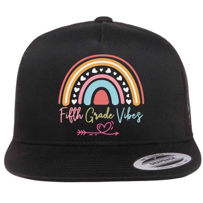 Fifth Grade Vibes Rainbow Teacher 5Th Grade Tee Meaningful Gift Flatbill Hat