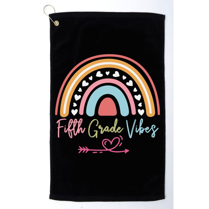 Fifth Grade Vibes Rainbow Teacher 5Th Grade Tee Meaningful Gift Golf Towel