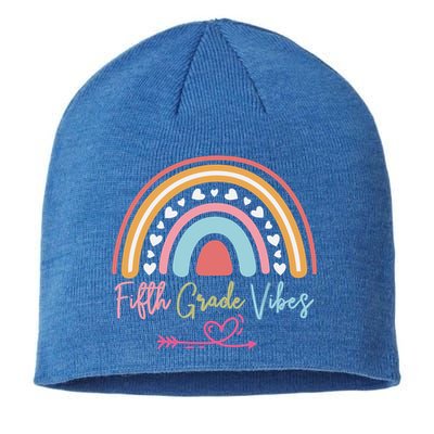Fifth Grade Vibes Rainbow Teacher 5Th Grade Tee Meaningful Gift Sustainable Beanie