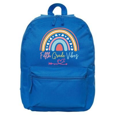 Fifth Grade Vibes Rainbow Teacher 5Th Grade Tee Meaningful Gift 16 in Basic Backpack