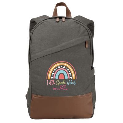 Fifth Grade Vibes Rainbow Teacher 5Th Grade Tee Meaningful Gift Cotton Canvas Backpack
