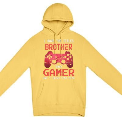 Funny Gamer Vintage Video Games For Boy Brother Son Premium Pullover Hoodie