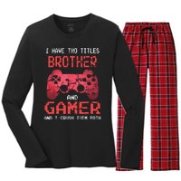 Funny Gamer Vintage Video Games For Boy Brother Son Women's Long Sleeve Flannel Pajama Set 