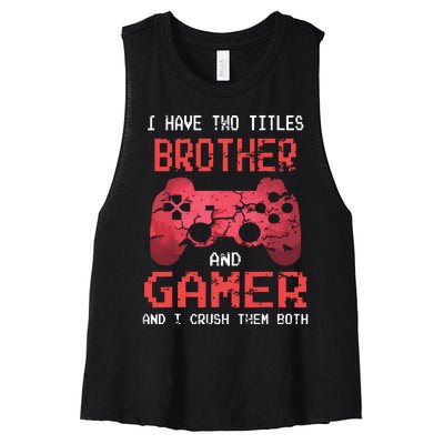 Funny Gamer Vintage Video Games For Boy Brother Son Women's Racerback Cropped Tank