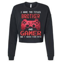 Funny Gamer Vintage Video Games For Boy Brother Son Cropped Pullover Crew