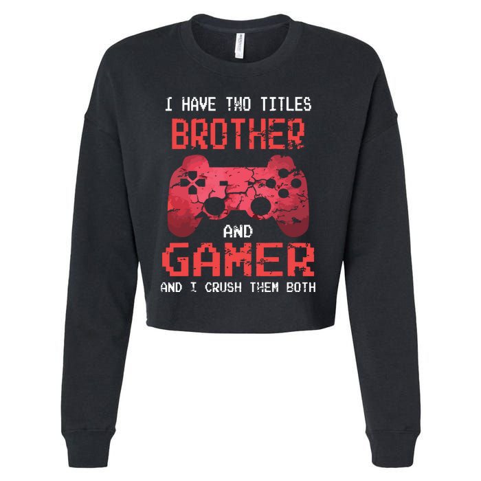 Funny Gamer Vintage Video Games For Boy Brother Son Cropped Pullover Crew