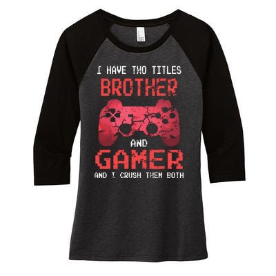 Funny Gamer Vintage Video Games For Boy Brother Son Women's Tri-Blend 3/4-Sleeve Raglan Shirt