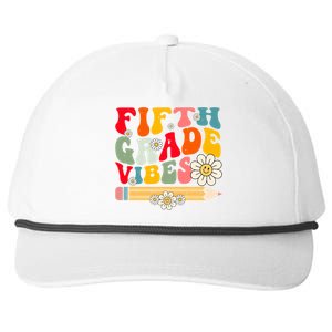 Fifth Grade Vibes Retro Groovy 5Th Grade Back To School Funny Gift Snapback Five-Panel Rope Hat