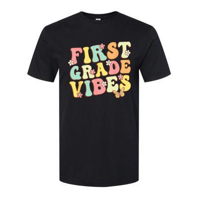 First Grade Vibes Hello Team 1st Grade Teacher Retro Softstyle CVC T-Shirt