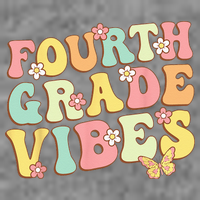 Fourth Grade Vibes Hello Team 4th Grade Teacher Kids Retro Tall Sweatshirt