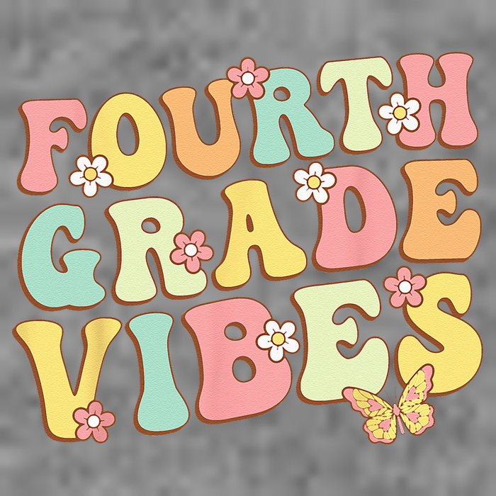 Fourth Grade Vibes Hello Team 4th Grade Teacher Kids Retro Tall Sweatshirt