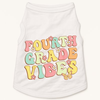 Fourth Grade Vibes Hello Team 4th Grade Teacher Kids Retro Doggie Tank